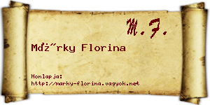 Márky Florina névjegykártya